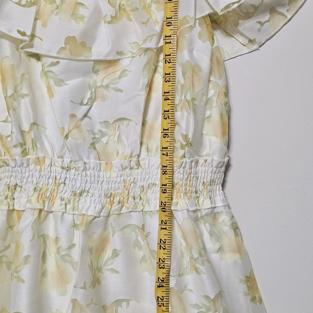 Layered With Love Women's Dress Plus Size 1X Yellow Floral Off-Shoulder Hi-Low - Picture 5 of 12